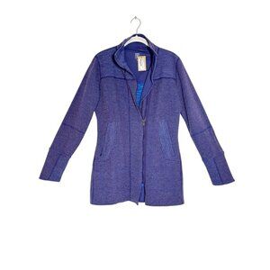 Title Nine Wool Blend Tunic Sweater Jacket in Purple Heather - Sz S - NW